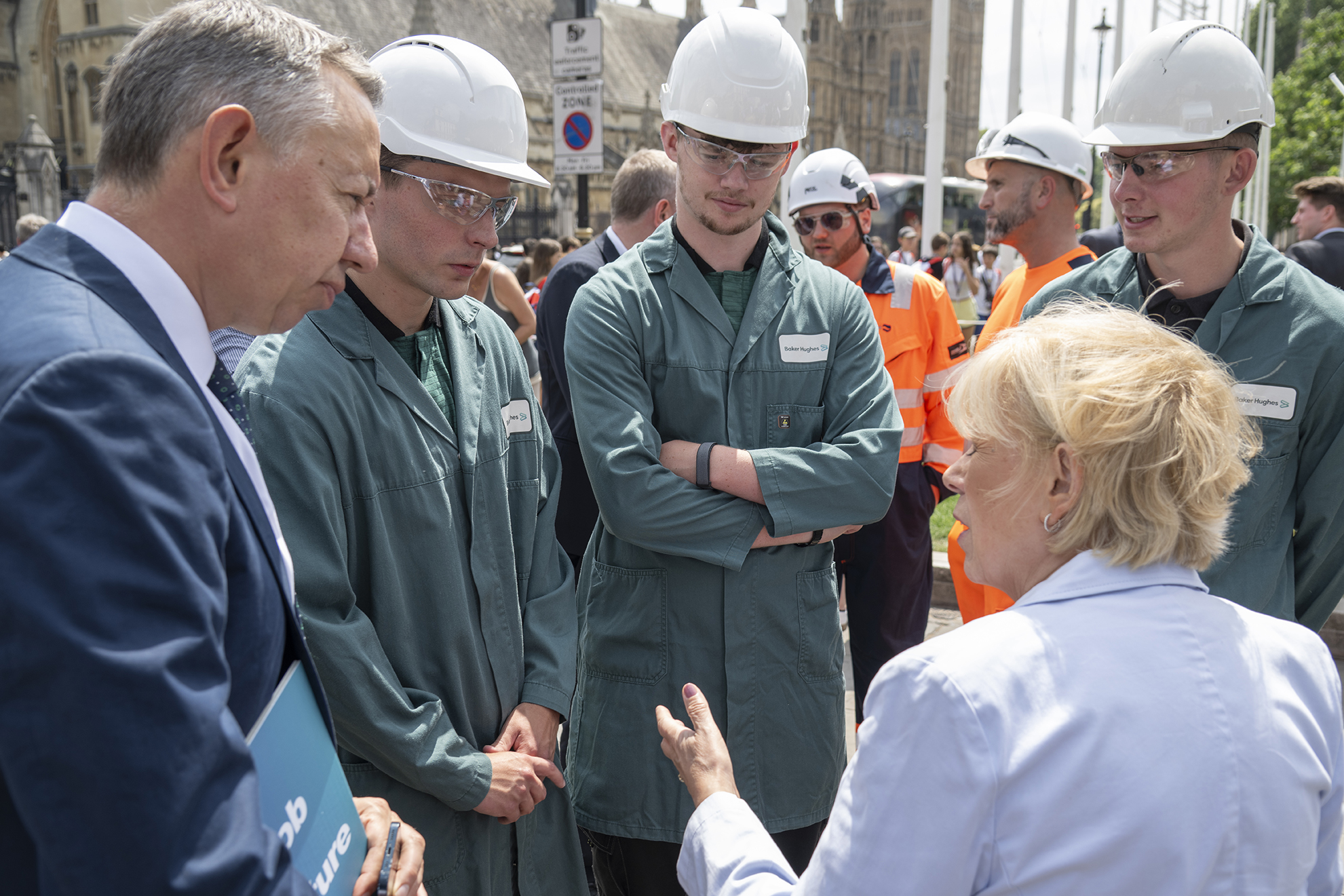 Offshore workers and apprentices at Westminster.